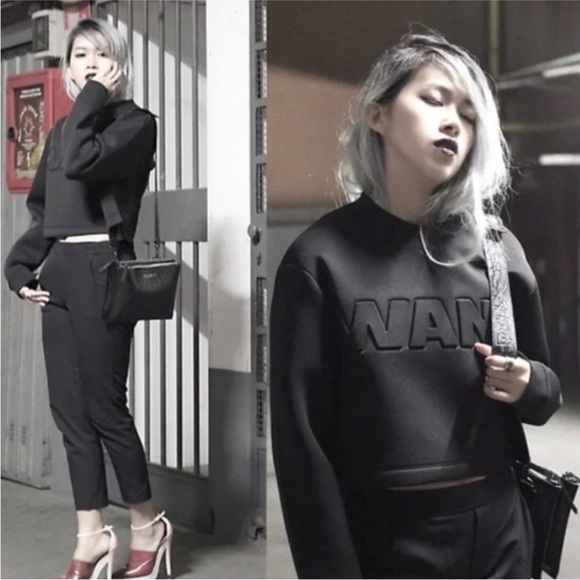 Alexander Wang sweatshirt! Alexander Wang X H&M Collab Cropped Scuba Sweatshirt - Picture 8 of 14